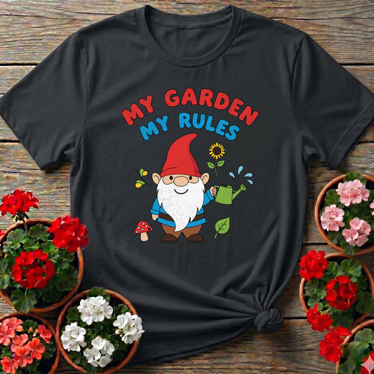 My Garden My Rules Whimsical Gnome T-shirt