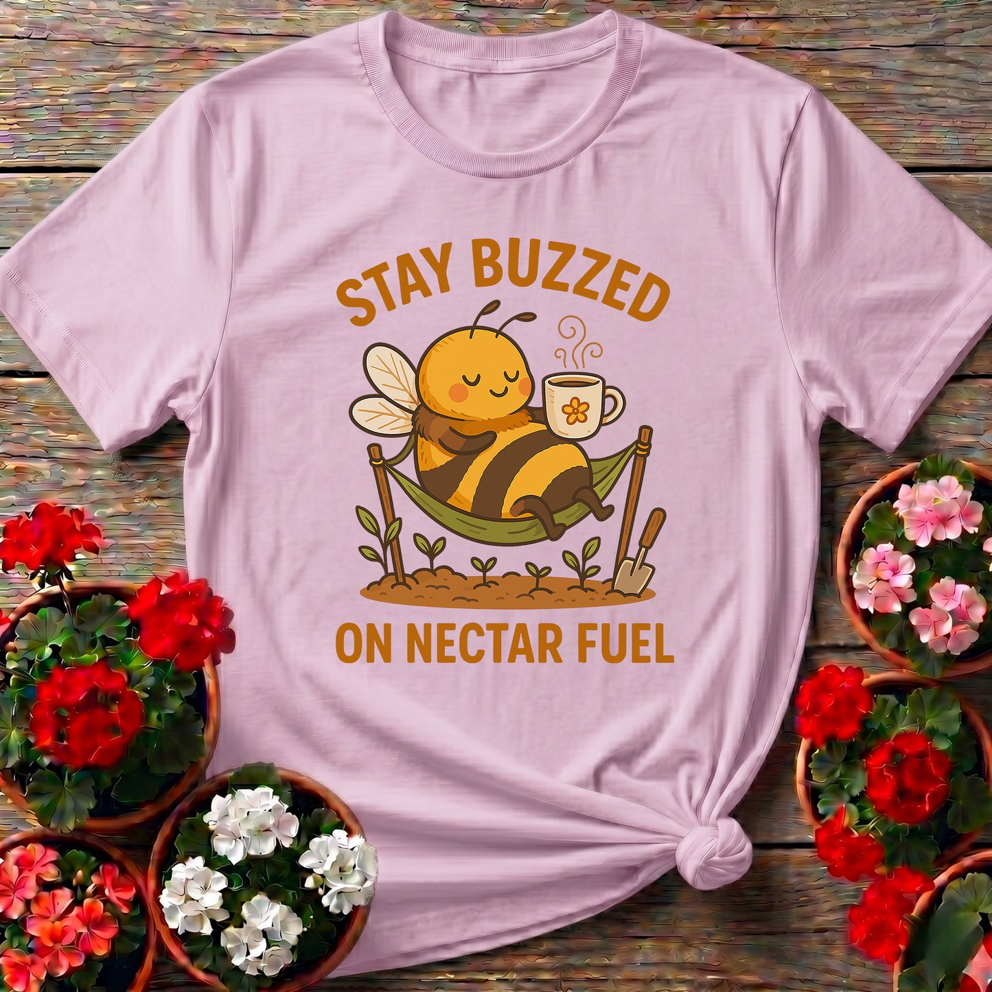 Stay Buzzed On Nectar Fuel Retro Kawaii Bee Tee