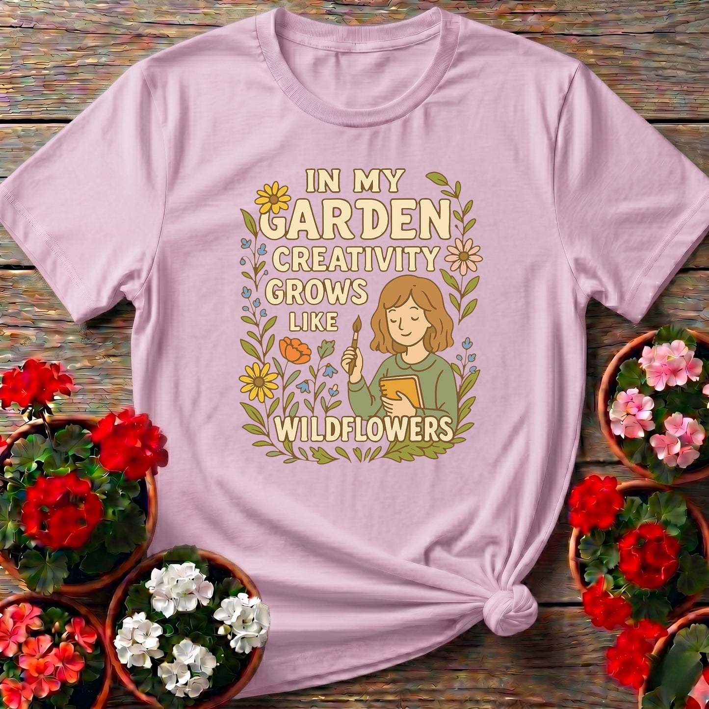 In My Garden Creativity Grows Like Wildflowers Tee