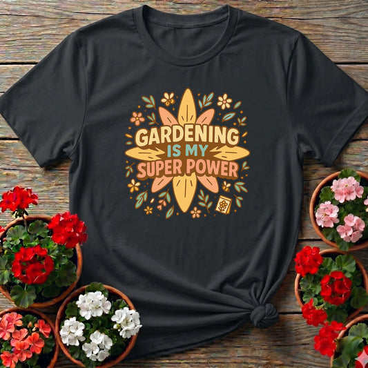 Gardening Is My Super Power Retro Groovy Tee