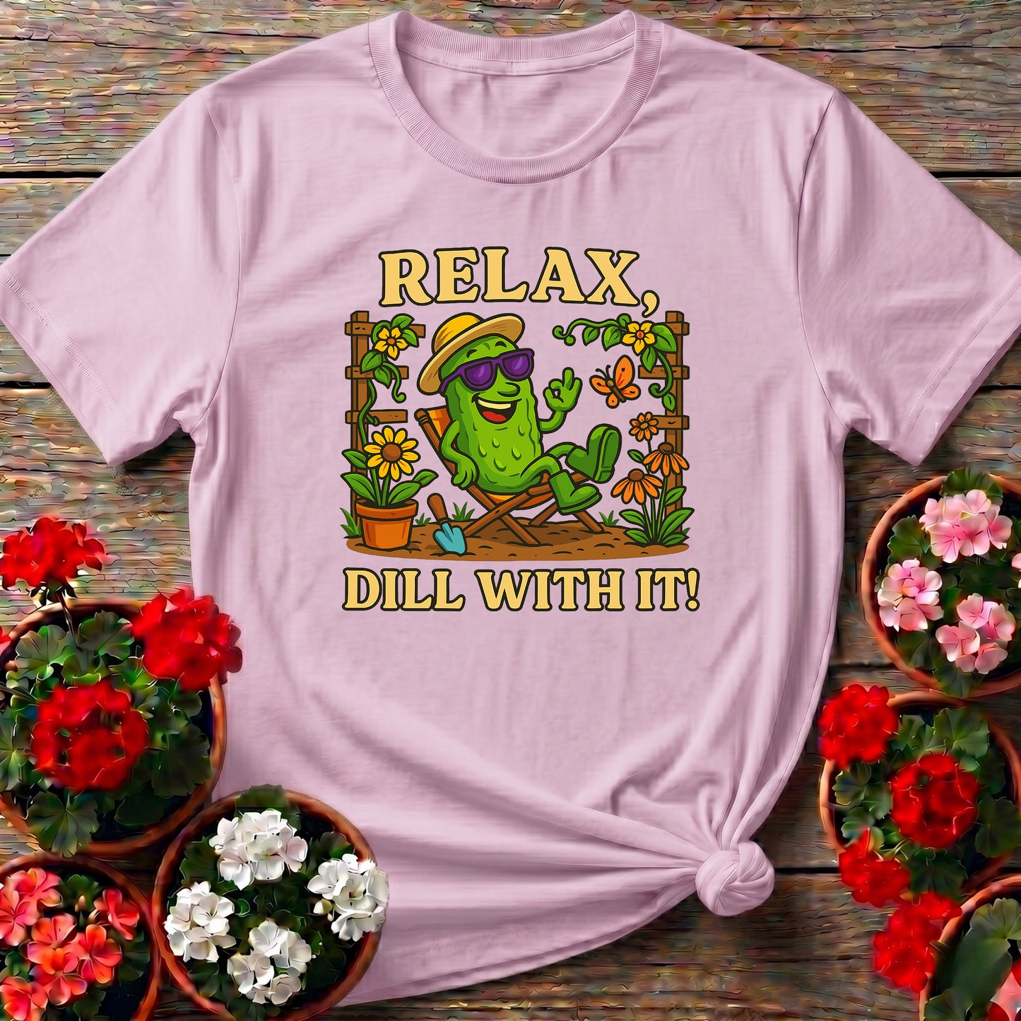 Relax Dill With It Funny Chill Pickle T-shirt