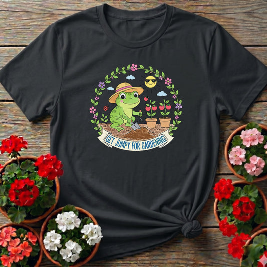Get Jumpy For Gardening Funny Frog Garden Tee