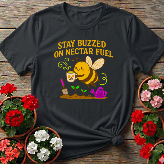 Stay Buzzed On Nectar Fuel Vintage Bee Gardening Tee