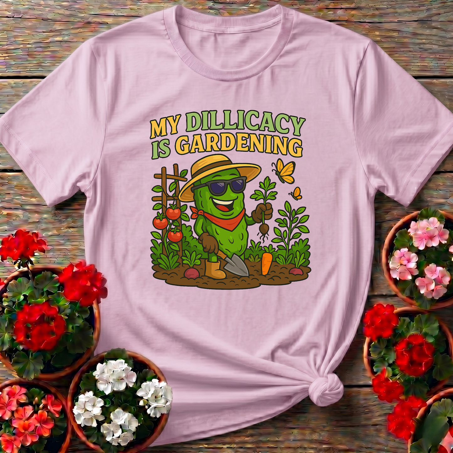 My Dillicacy Is Gardening Funny Pickle T-shirt