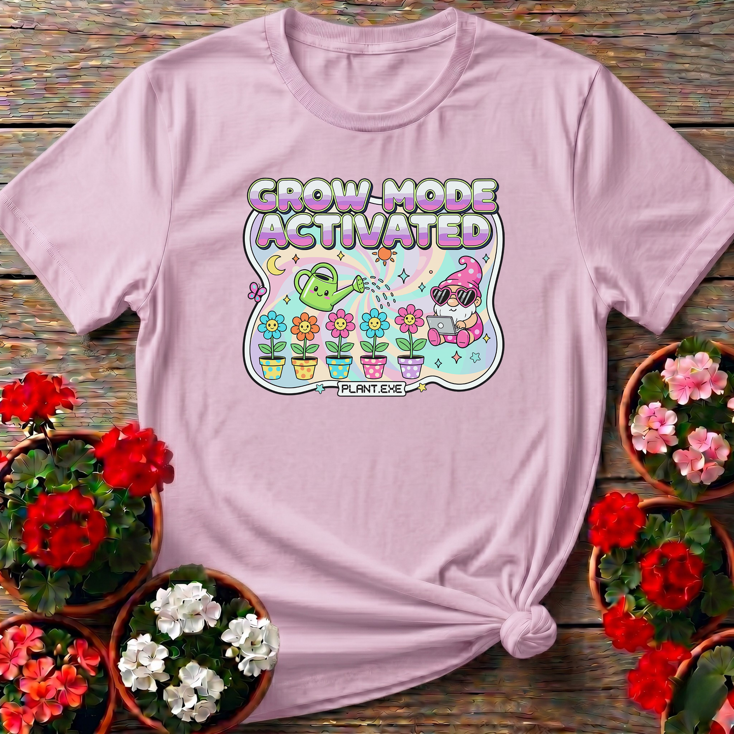 Grow Mode Activated Retro Y2K Kawaii Tee