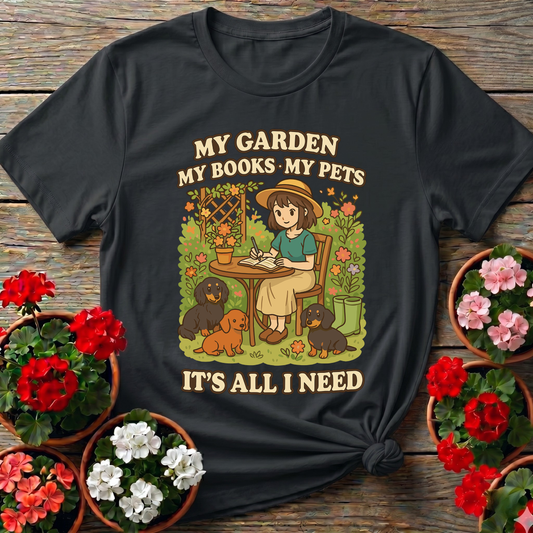 My Garden My Books My Pets Retro Cottagecore T-shirt
