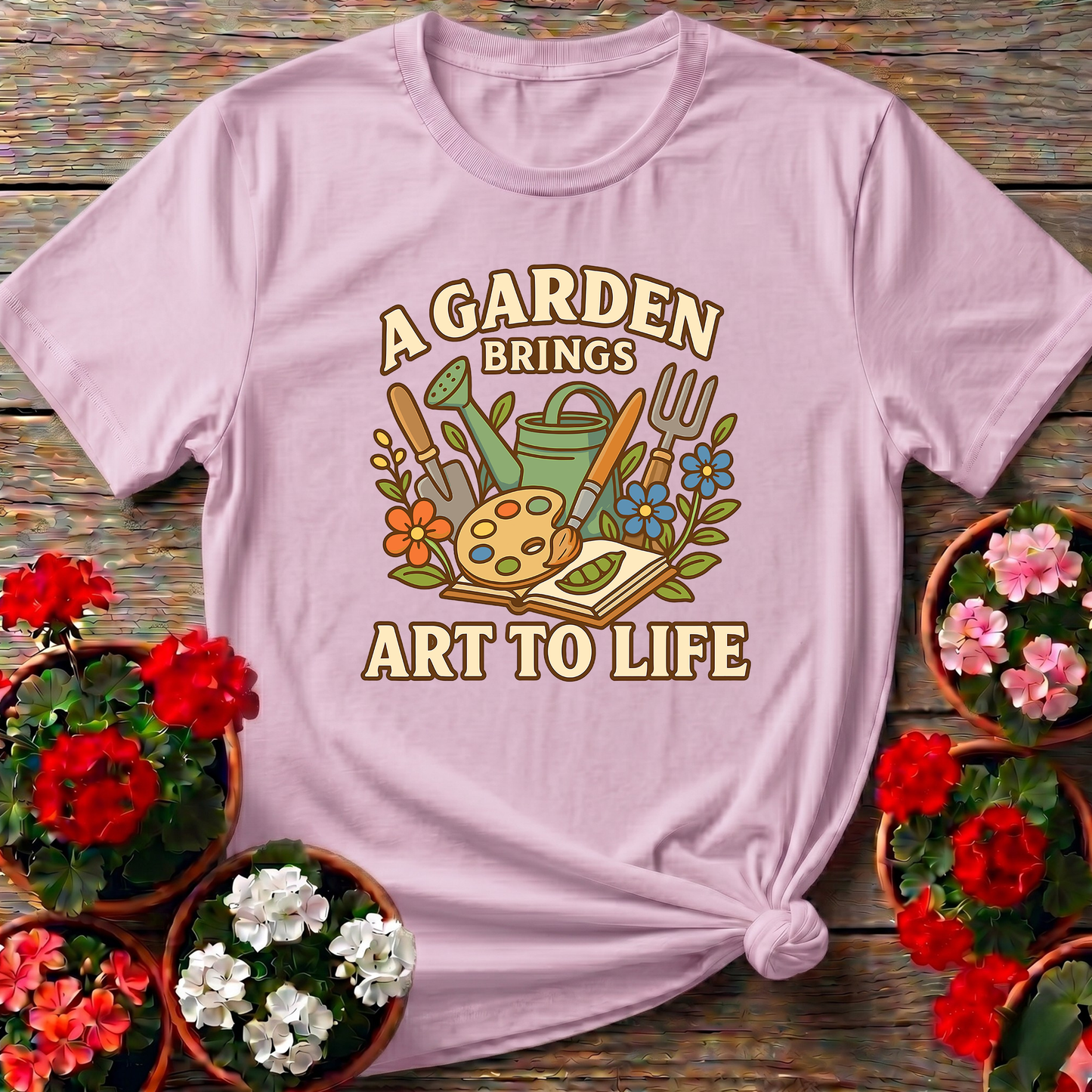 A Garden Brings Art To Life Colorful Painterly Tee