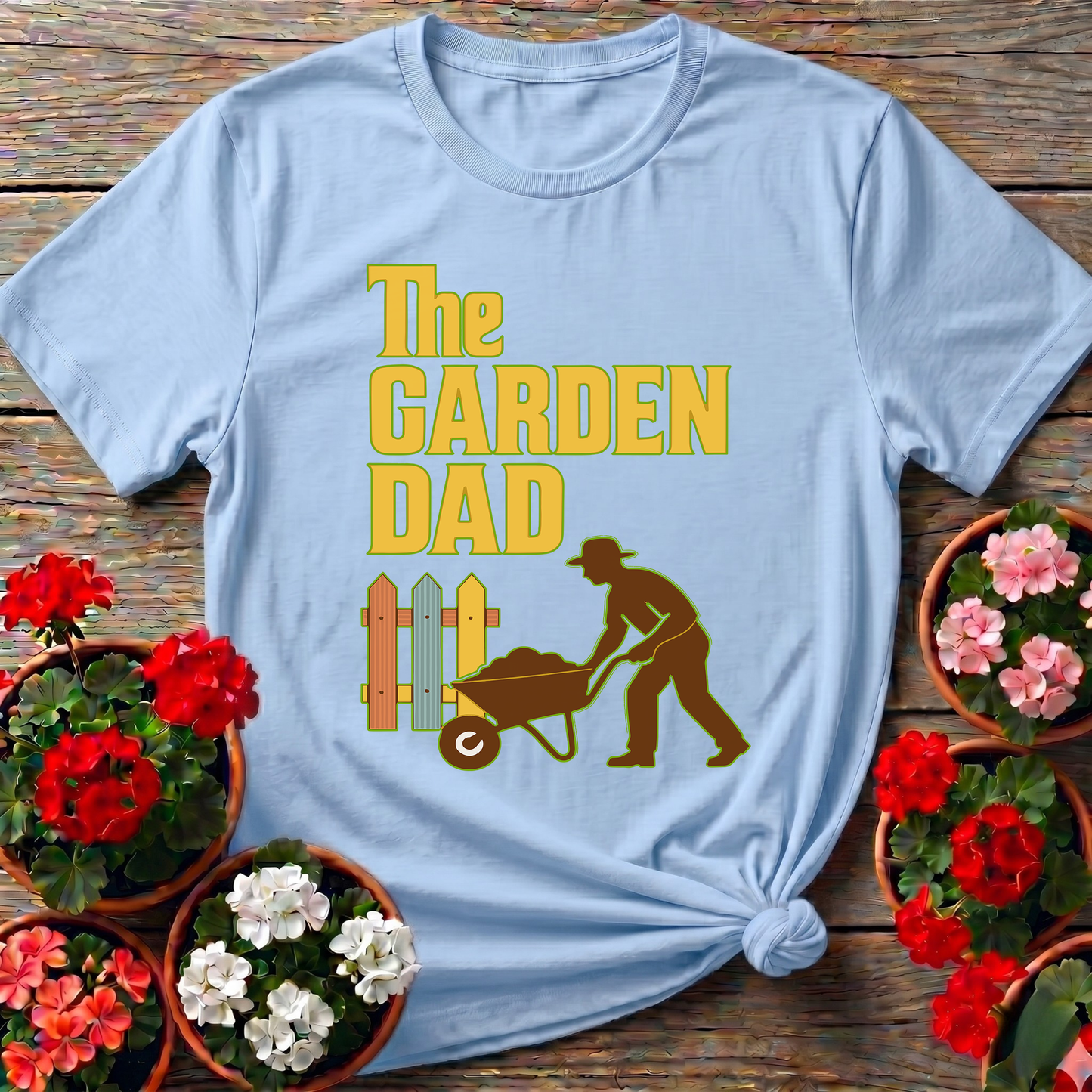 The Garden Dad Retro Silhouette Landscaping T-shirt