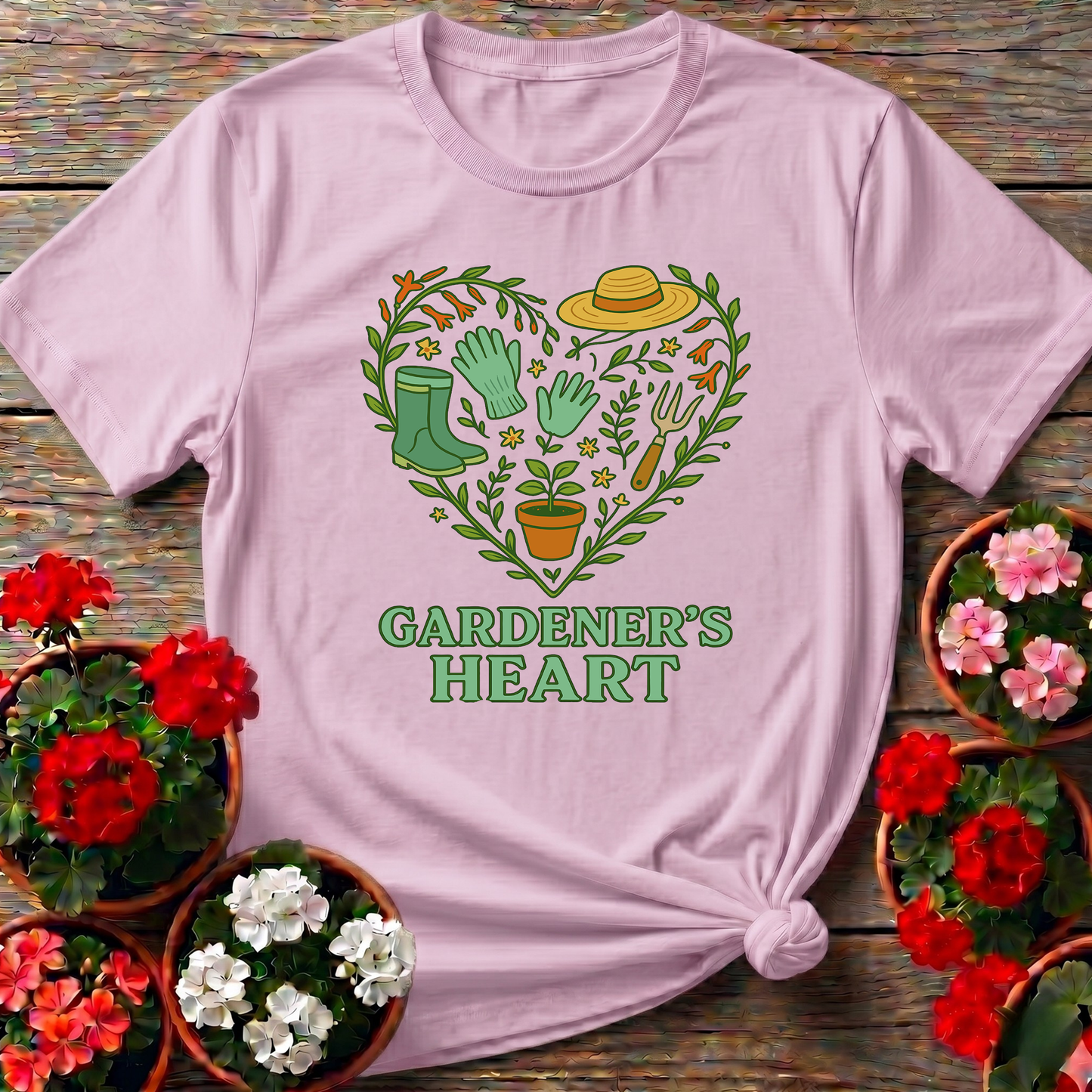 Gardener's Heart Vintage Tools and Boots Graphic Tee