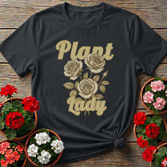 Vintage Botanical Rose Plant Lady Floral Graphic Tee