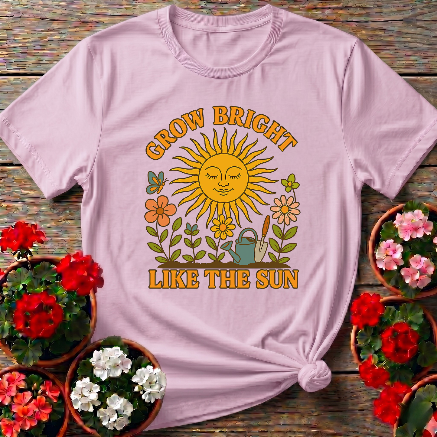 Grow Bright Like The Sun Vintage Botanical T-shirt