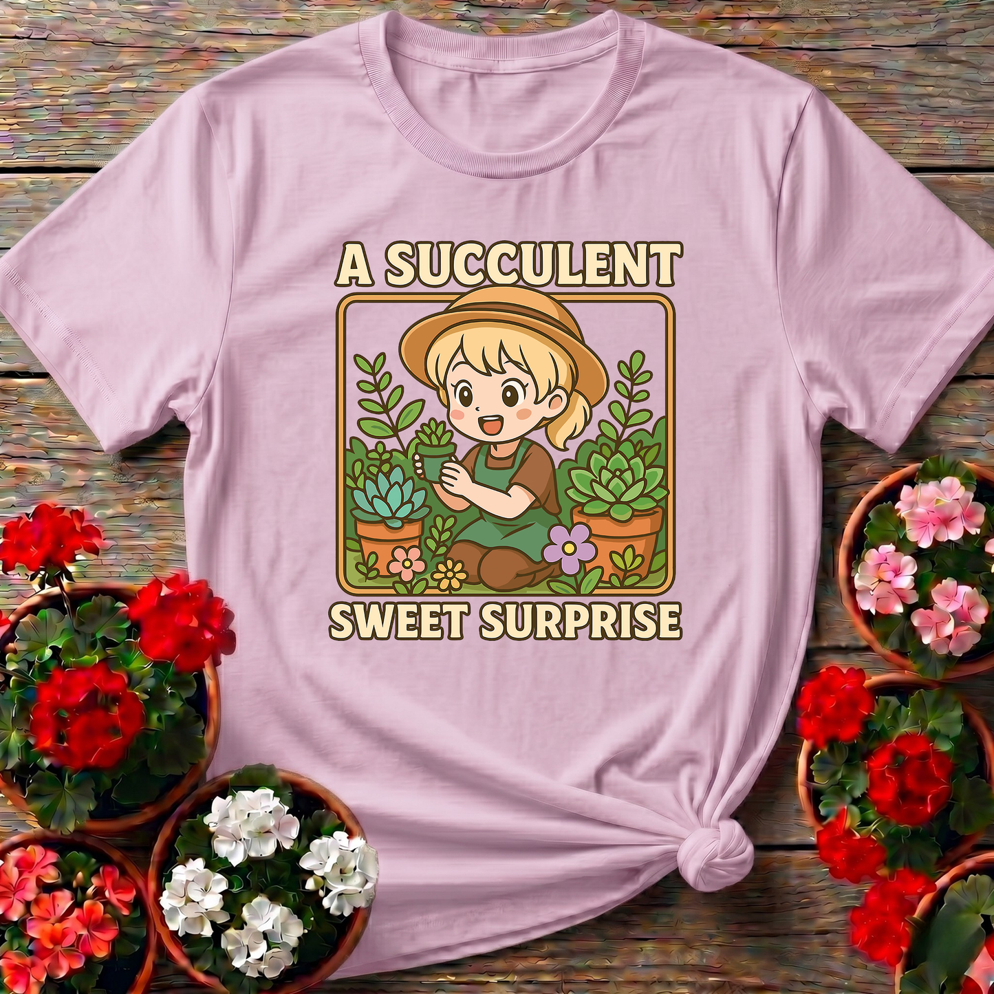 Succulent Sweet Surprise Kawaii Anime Gardener T-shirt