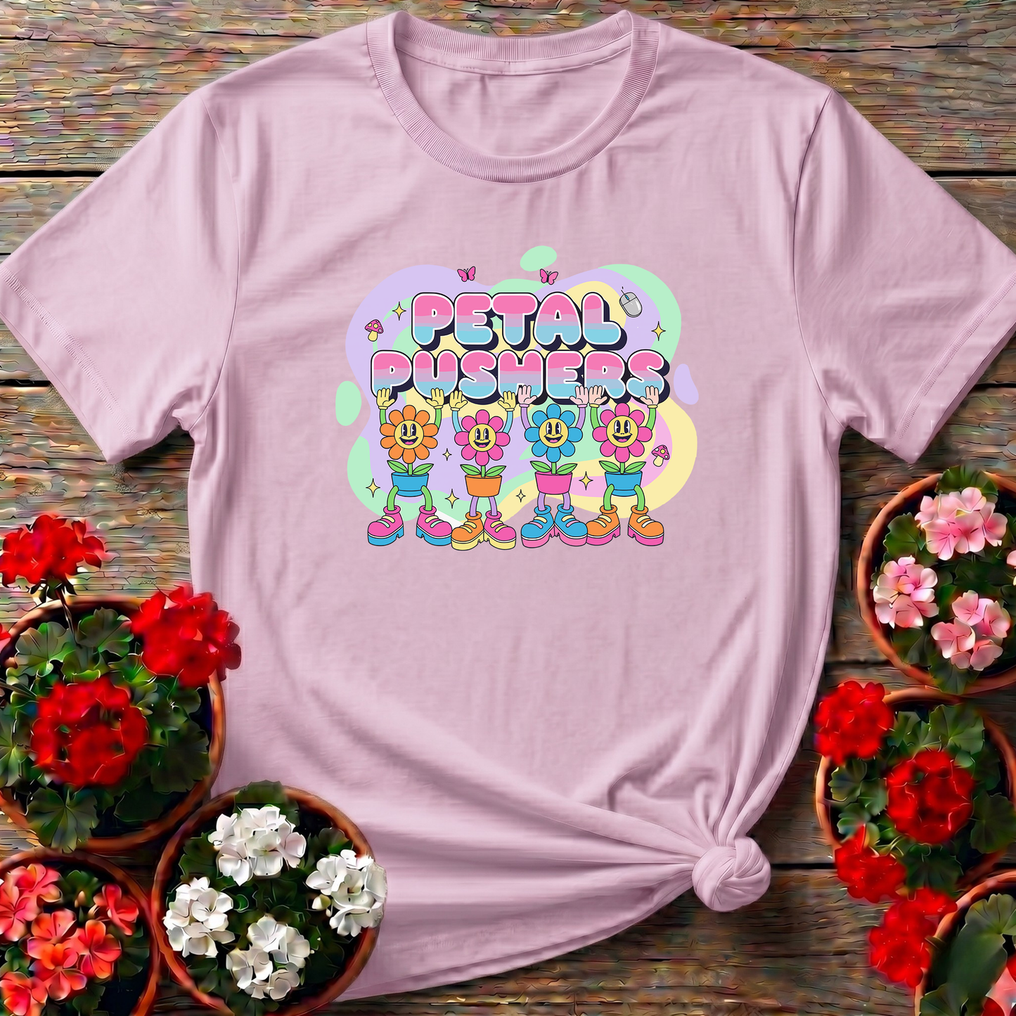 Petal Pushers Vintage Y2K Pastel Floral Tee