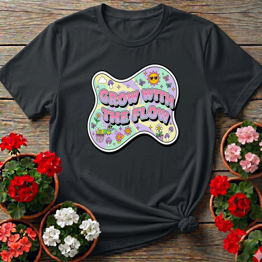 Groovy Grow With The Flow Retro Y2K Garden Tee