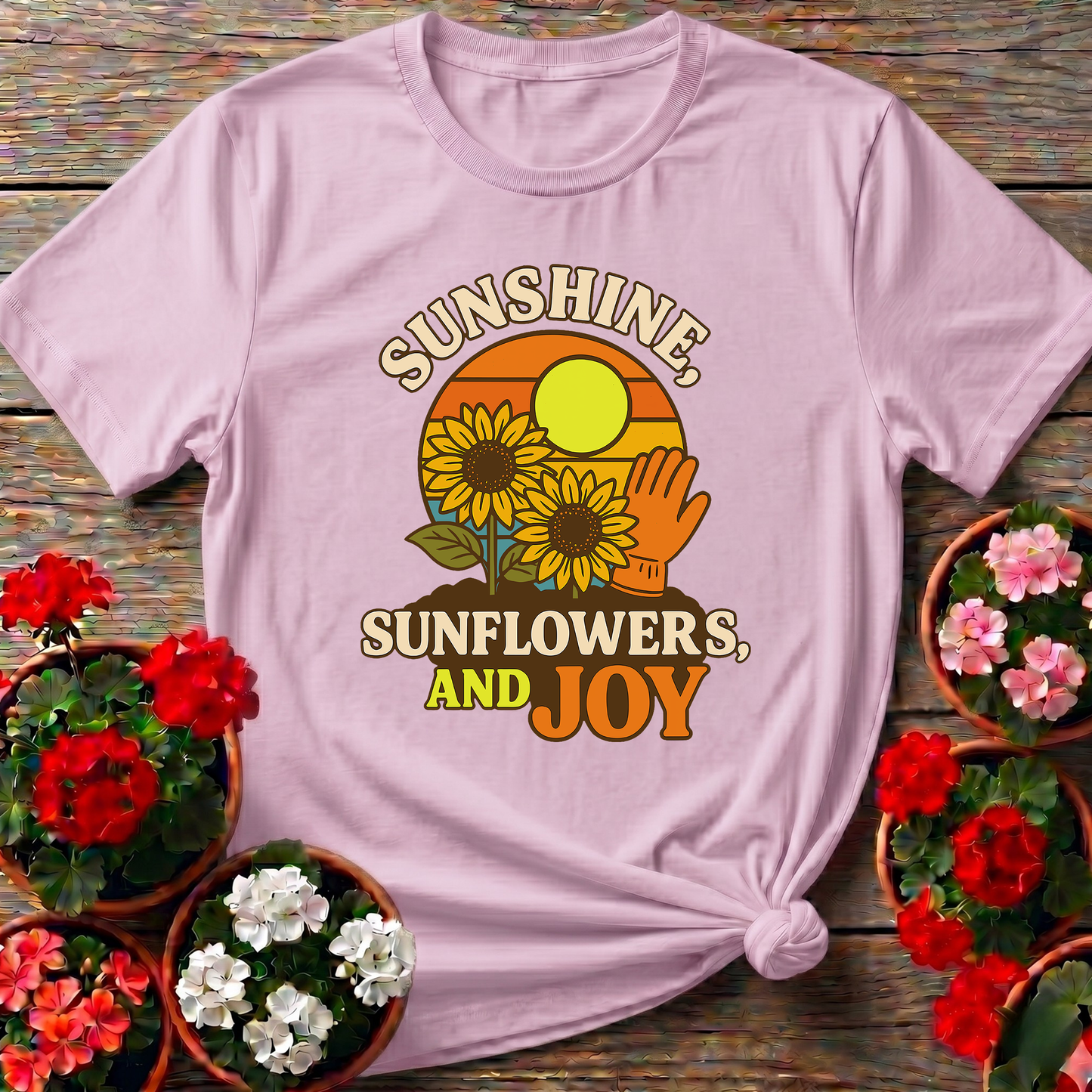 Sunshine Sunflowers And Joy Vintage Garden Tee