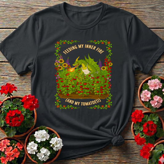 Feeding My Inner Fire Tomatoes Funny Dragon Tee