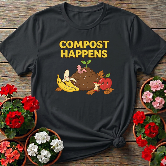 Compost Happens Funny Cute Botanical T-Shirt