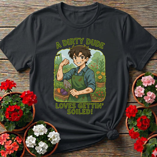 Dirty Dude Loves Gettin' Soiled Whimsical Manga Tee