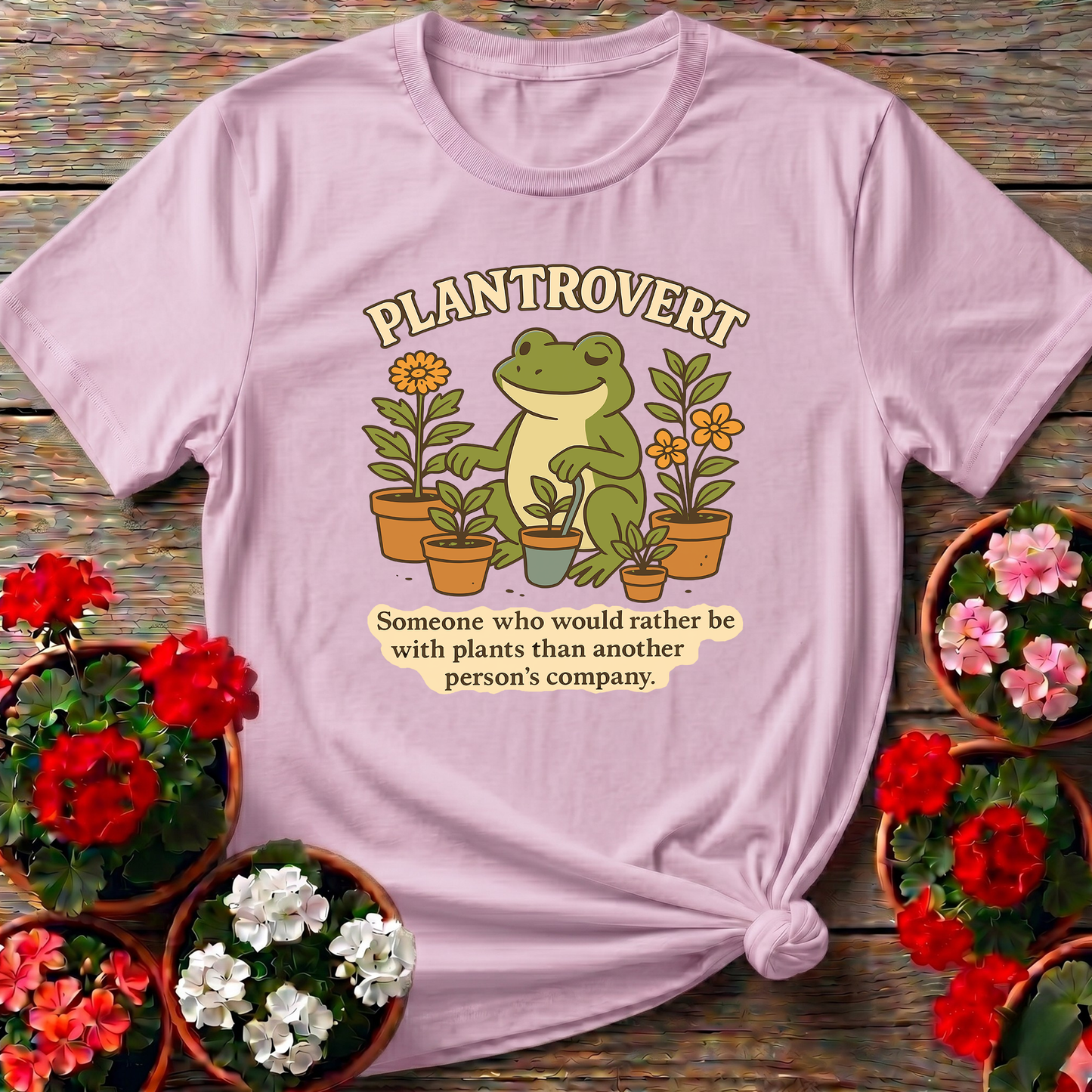 Plantrovert Funny Frog Gardening Tee for Plant Lovers