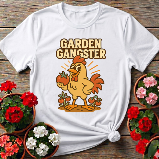 Garden Gangster Rooster Funny Tee