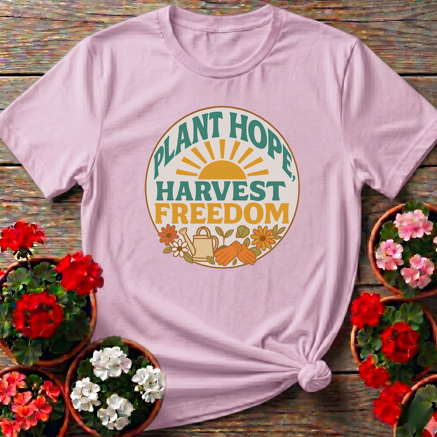 Plant Hope Harvest Freedom Gardening T-Shirt