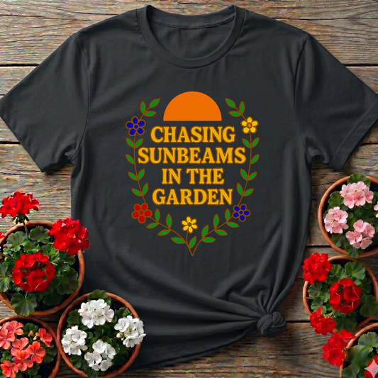 Chasing Sunbeams in the Garden Floral Gardening Tee