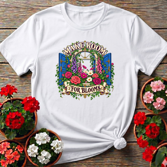 Make Room For Blooms Floral Window Gardening T-Shirt