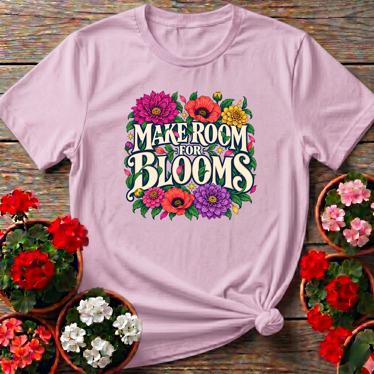 Make Room for Blooms Floral Gardening Tee