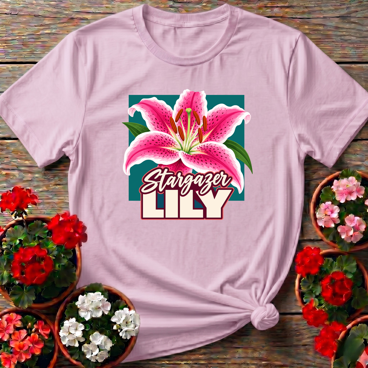 Stargazer Lily Gardening T-Shirt for Flower Lovers