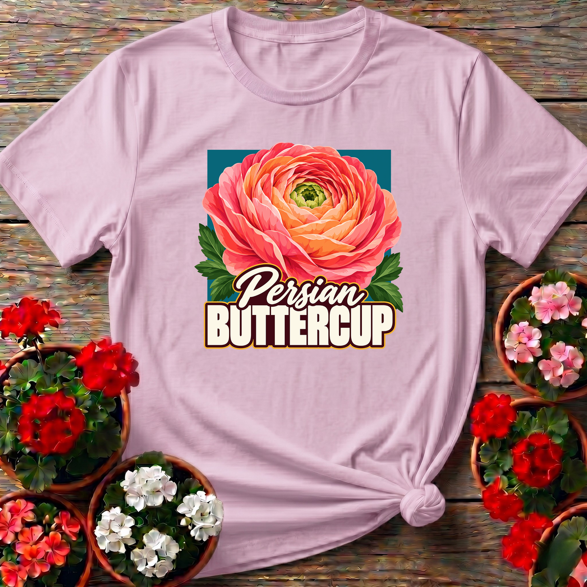 Persian Buttercup Ranunculus Flower Gardening Tee