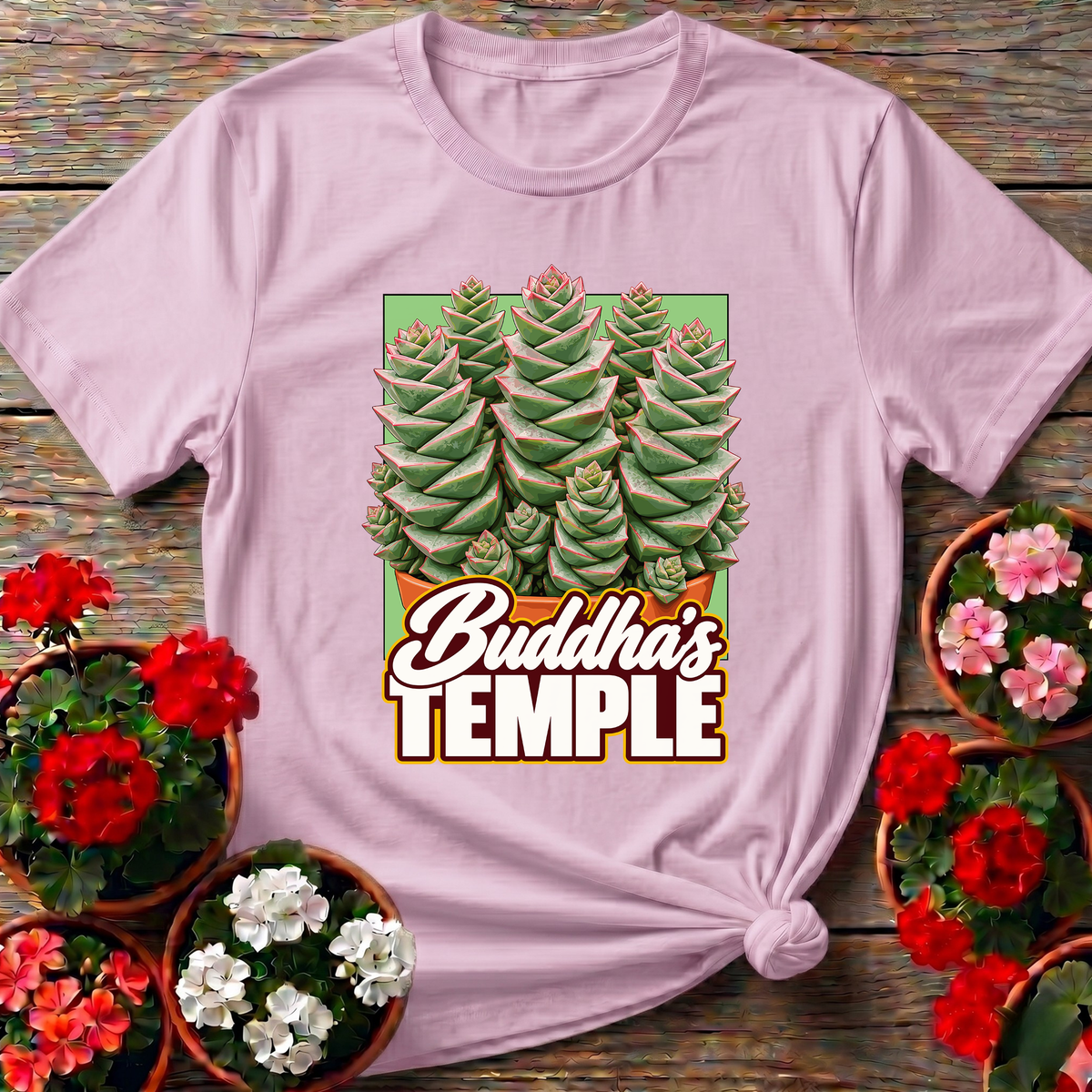 Buddha's Temple Succulent Plant Gardening T-Shirt