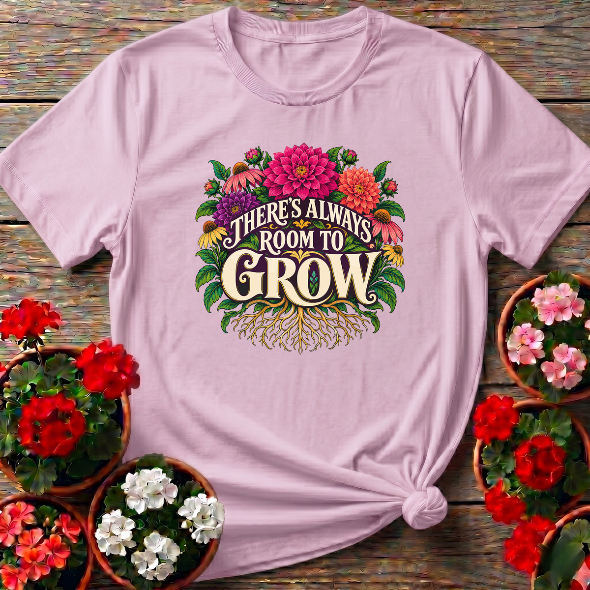 There's Always Room To Grow Floral Gardening T-Shirt