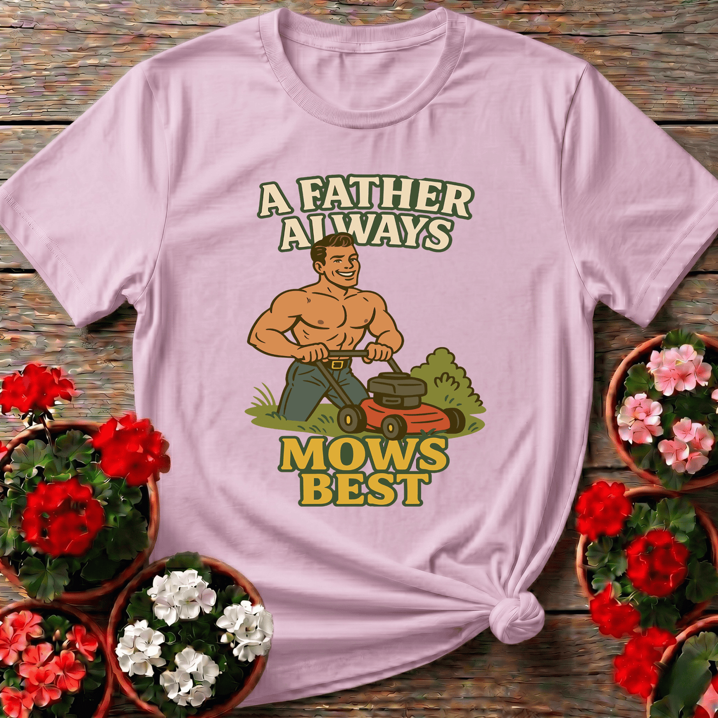 A Father Always Mows Best Funny Lawn Care Dad T-Shirt - GardeningTshirts
