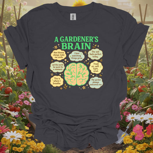 "A Gardener's Brain" Vintage Style Mindful Plant Lover Shirt - GardeningTshirts