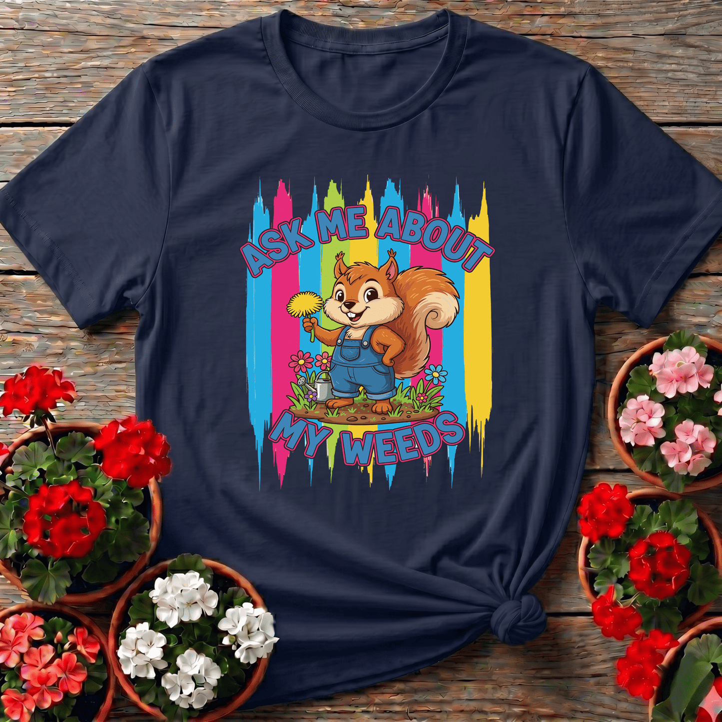 Ask Me About My Weeds Squirrel Gardening T-Shirt - GardeningTshirts