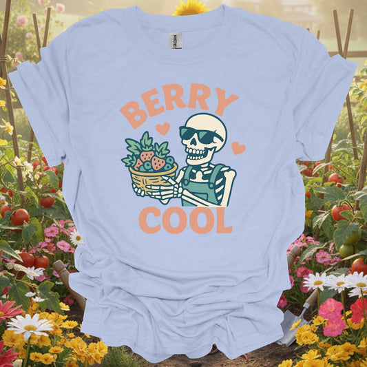 "Berry Cool" Skeleton T-Shirt - Funny Distressed Berry Picker Tee - GardeningTshirts