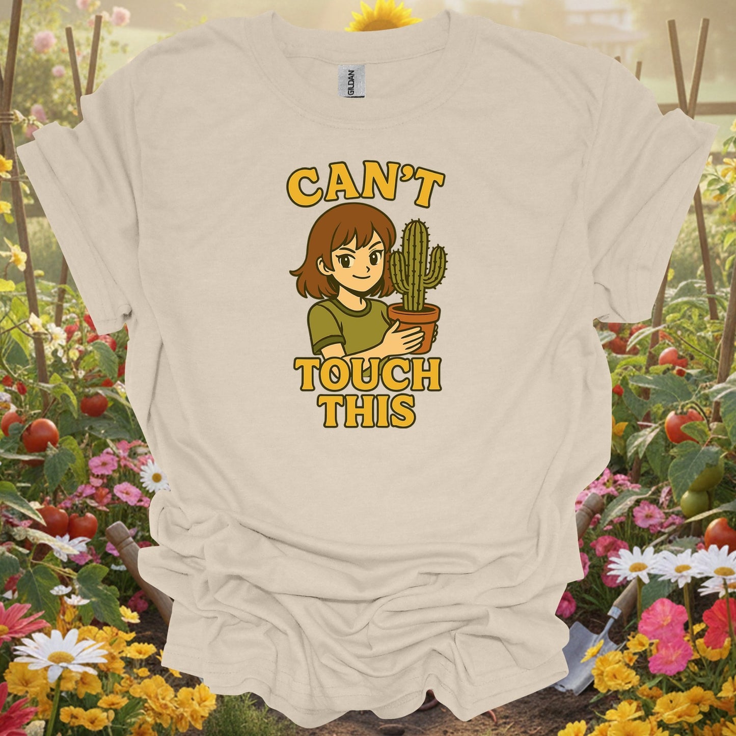 Natural tshirt showing cant touch this sarcastic succulent for people who love plants