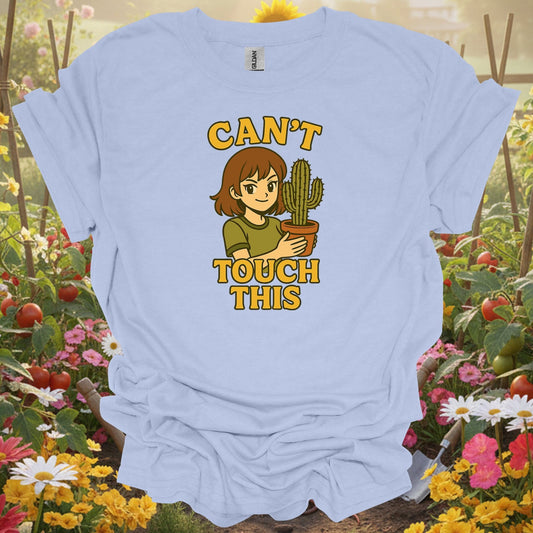 Light Blue tee showing cant touch this sarcastic succulent for plant lovers