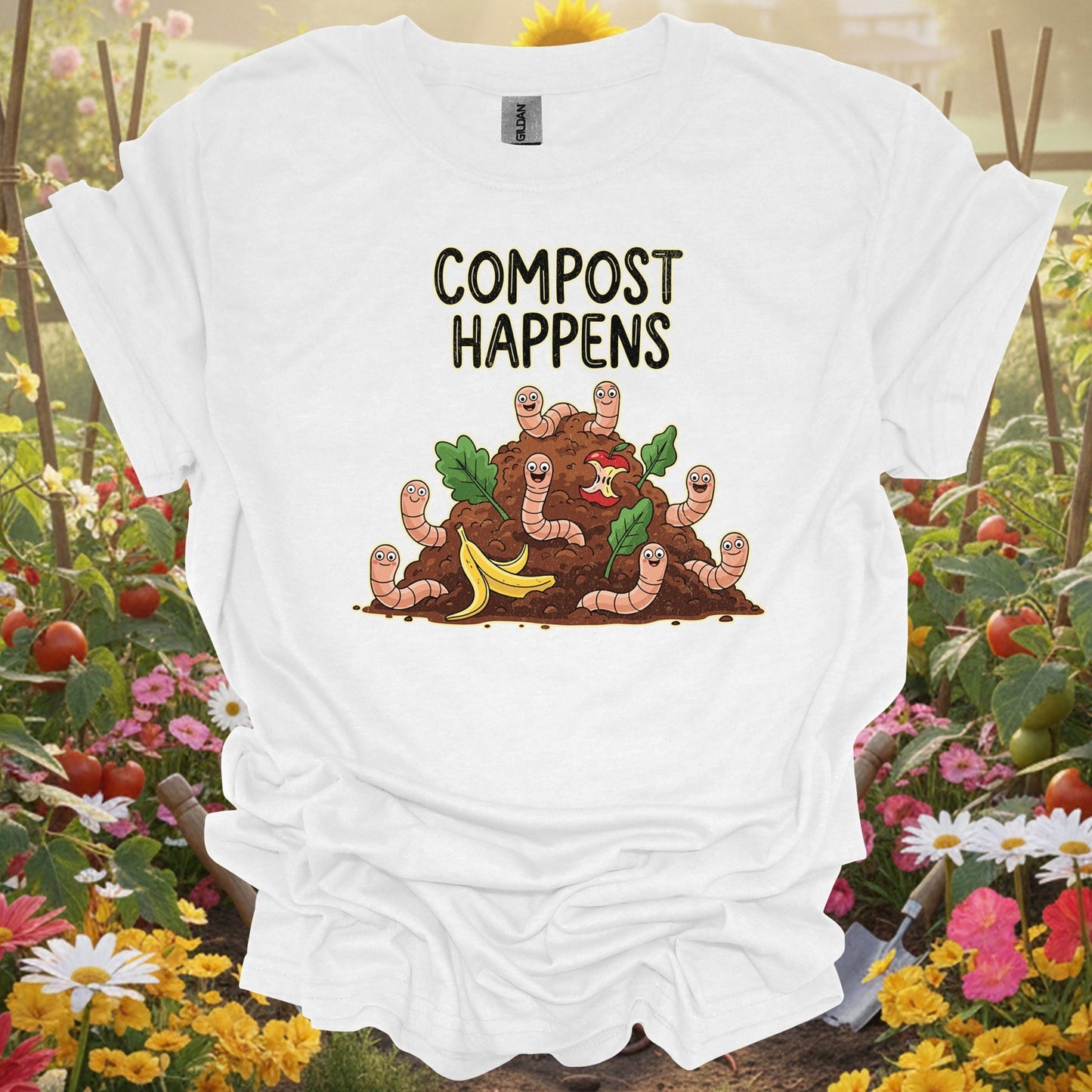 Compost Happens ♻ funny gardening t-shirt - GardeningTshirts