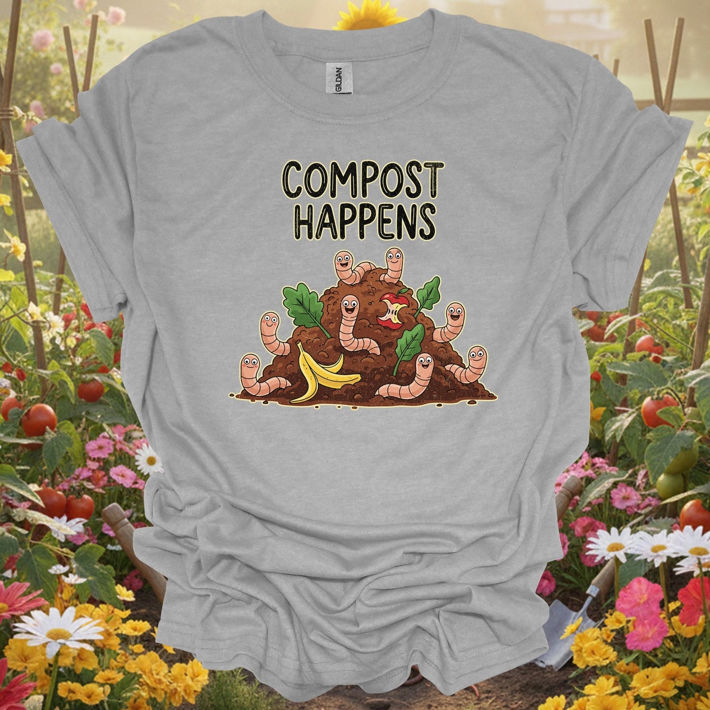 Compost Happens ♻ funny gardening t-shirt - GardeningTshirts