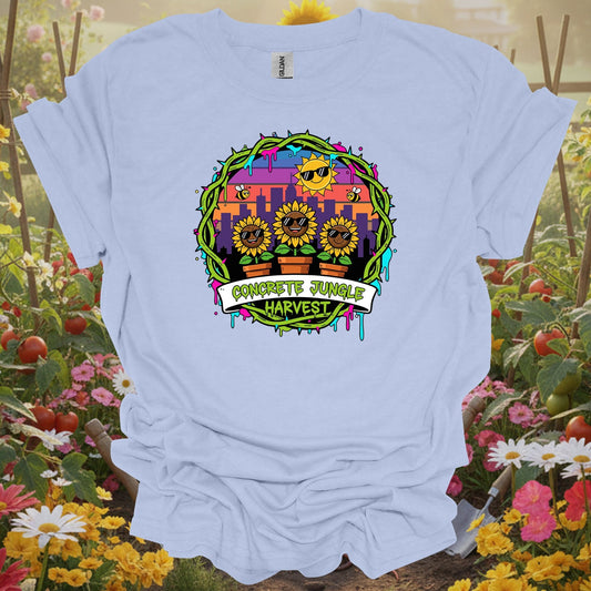 Concrete Jungle Harvest Urban Gardening Sunflower T-Shirt - GardeningTshirts