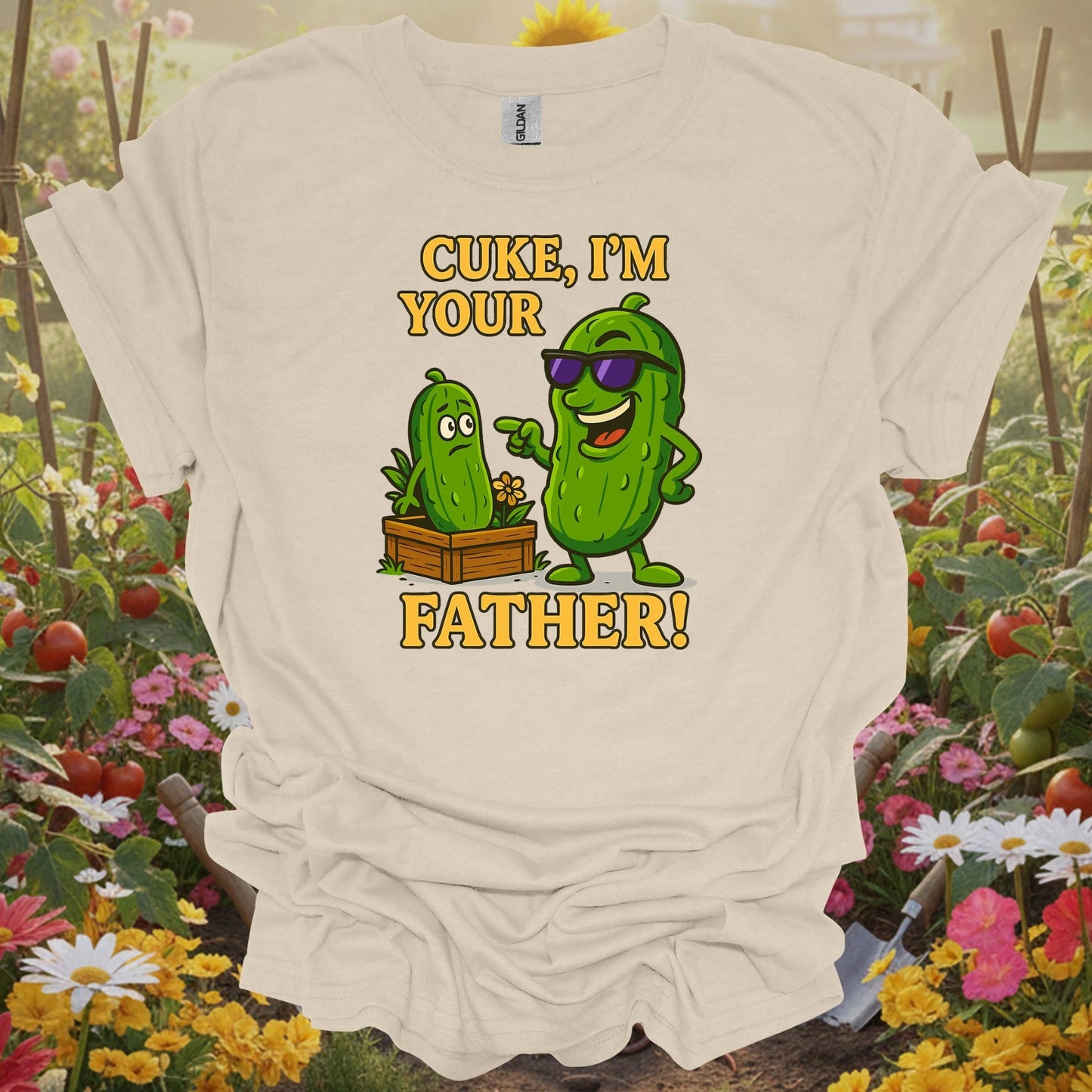 Natural tshirt showing cuke im your father funny cucumber pun for people who love plants