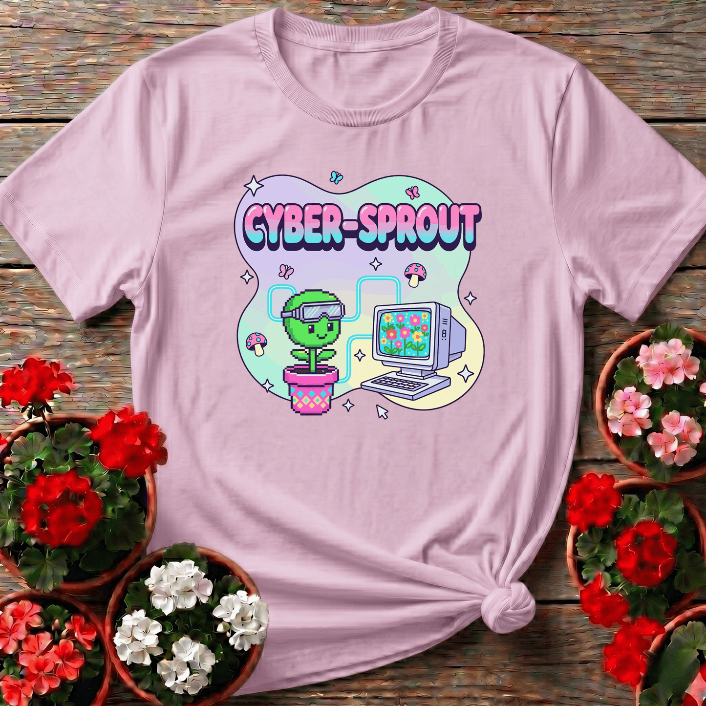 Cyber Sprout Funny Gardening Tee for Plant Lovers - GardeningTshirts