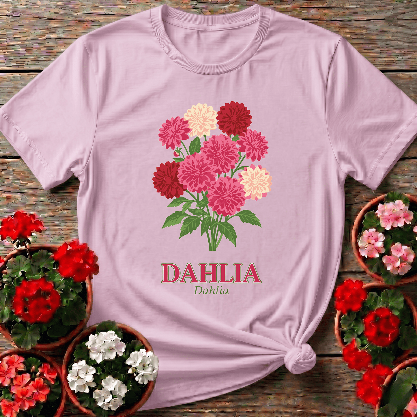 Dahlia Bouquet Gardening Tee for Flower Lovers - GardeningTshirts