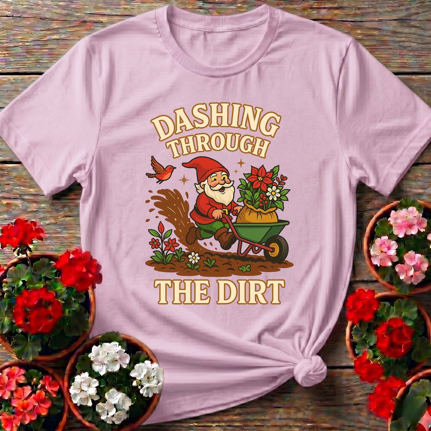 Dashing Through The Dirt Christmas T-shirt - GardeningTshirts