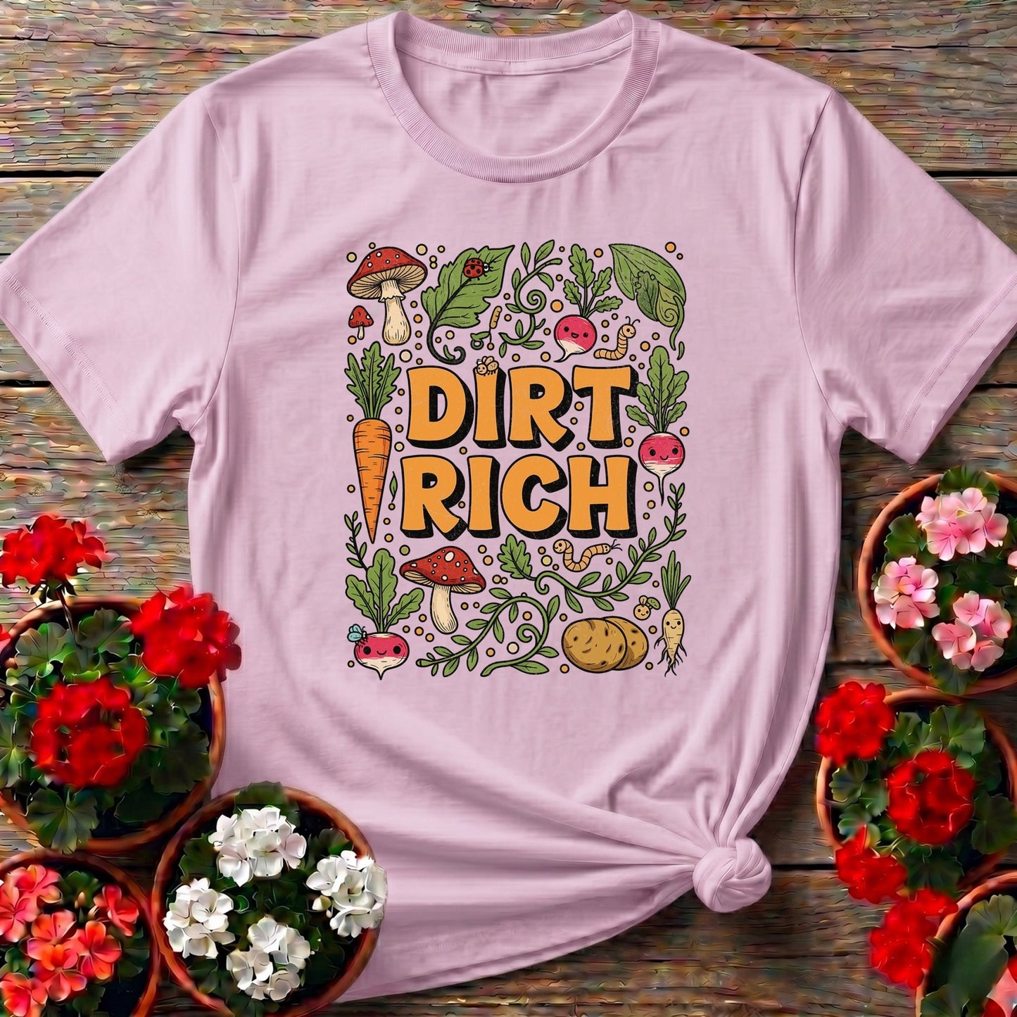 Dirt Rich Vintage Style Harvest Tee - GardeningTshirts