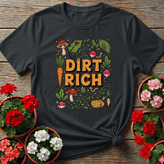 Dirt Rich Vintage Style Harvest Tee - GardeningTshirts