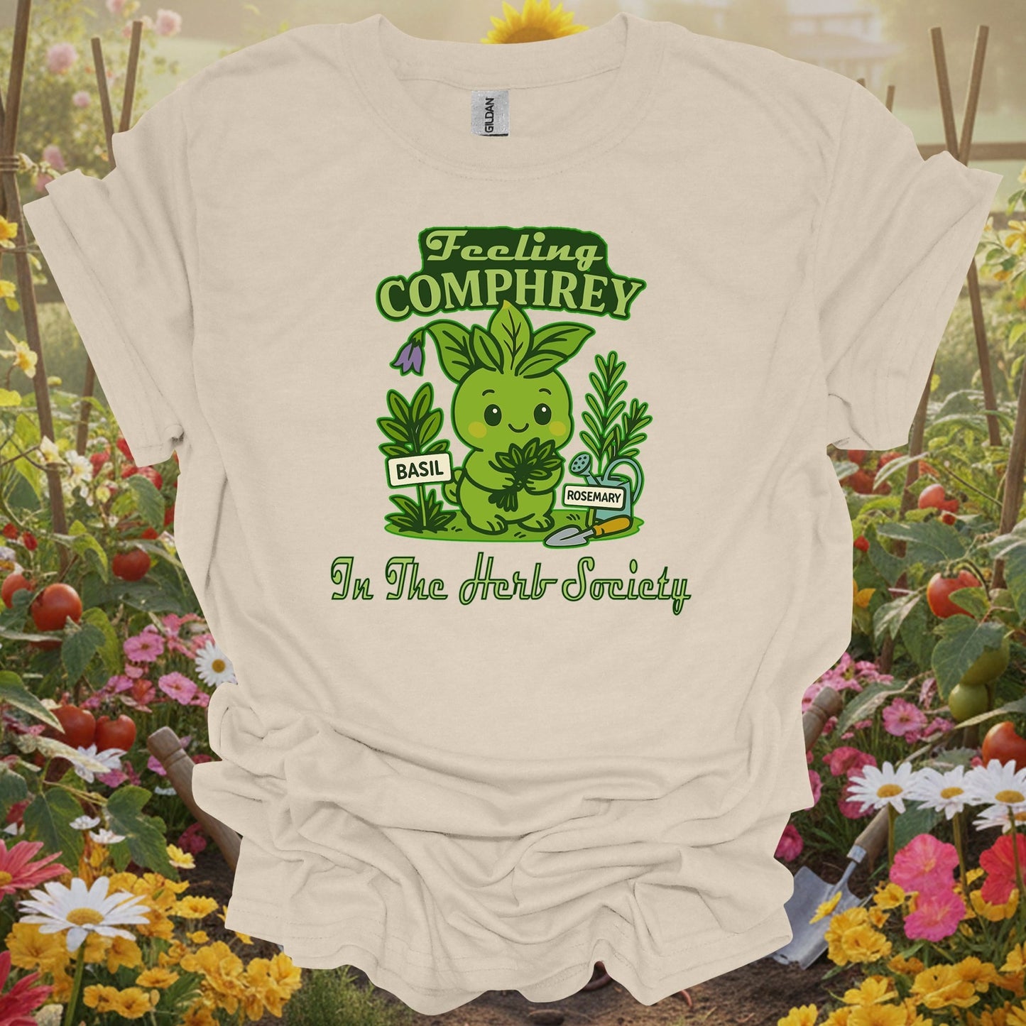 Feeling Comphrey In The Herb Society Kawaii T-Shirt - GardeningTshirts