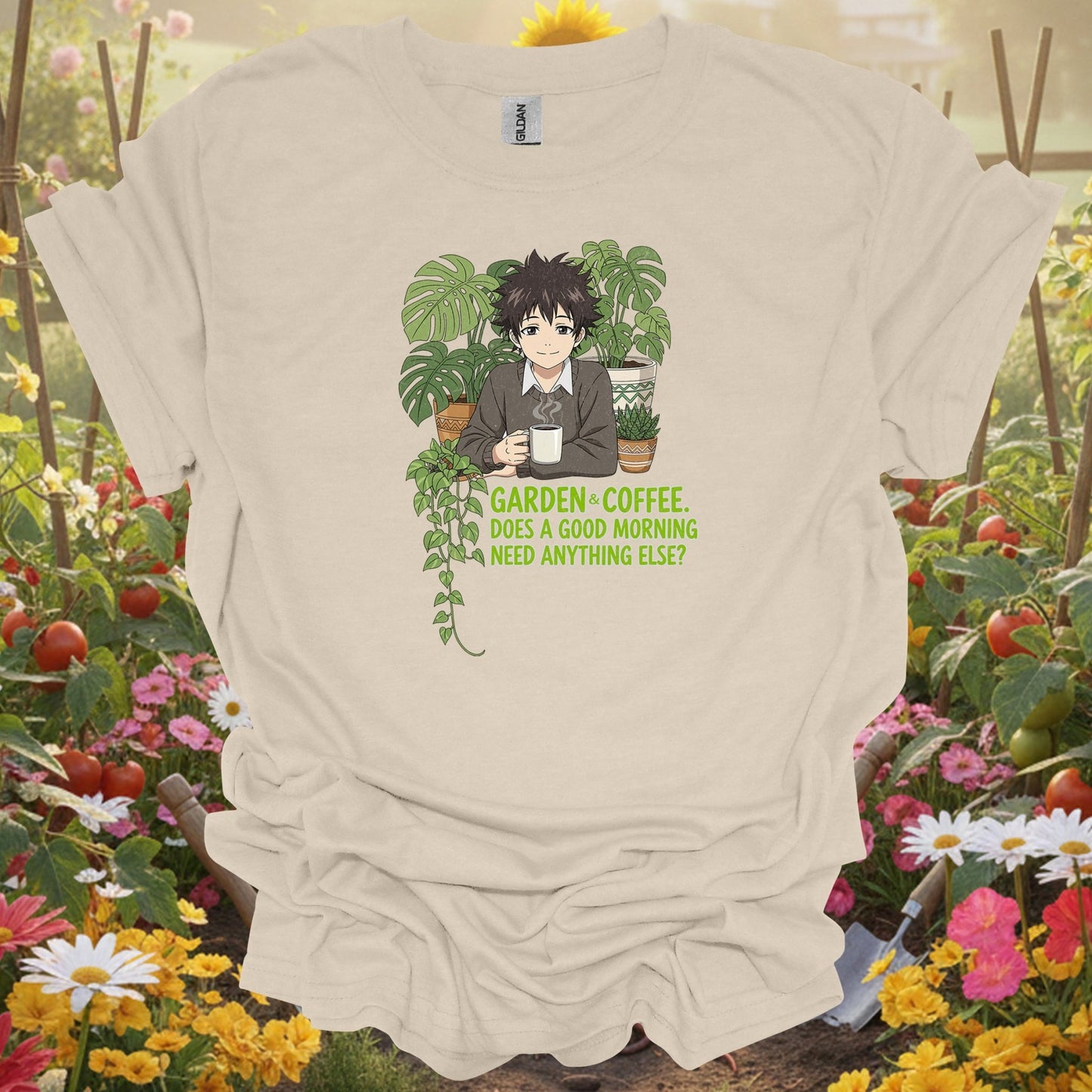 Garden & Coffee | Morning Ritual Botanical Graphic Tee - GardeningTshirts