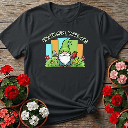 Garden More Worry Less Cute Gnome Strawberry T-shirt - GardeningTshirts